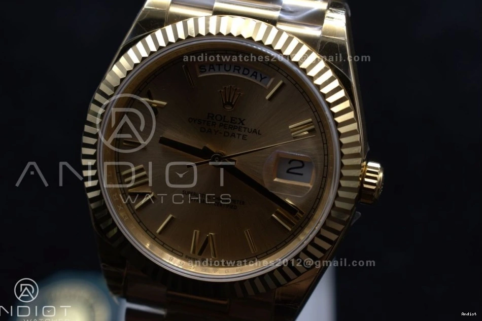 Dial Weight on Gold RG DayDate GSF A2836 40 President Roman Gain Bracelet 0128